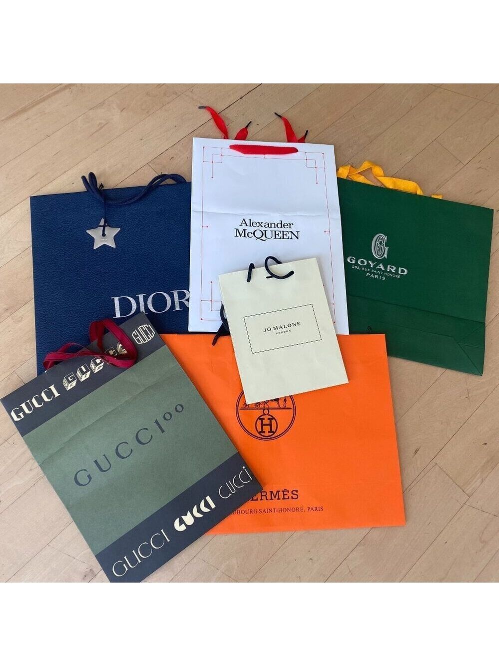 6 Designer shopping bags *empty